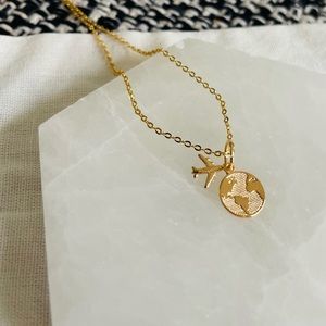 World traveler Necklace,18k gold filled, dainty necklace